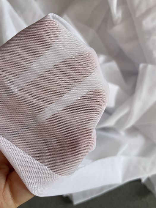 Тканина сітка еластична біла для шиття