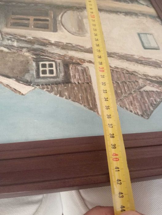 Quadro a Oleo Sobre Madeira Casa Agricola Mafra Assinado
