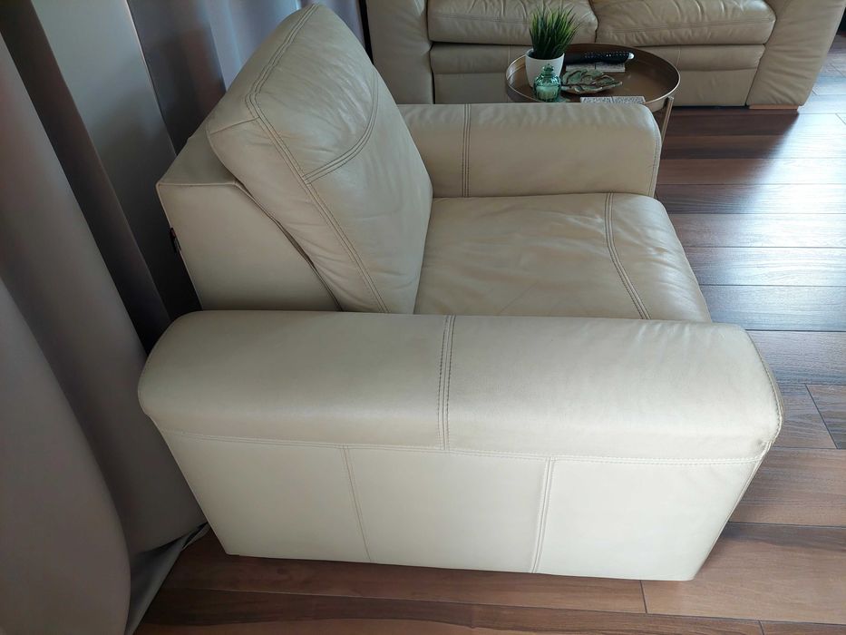 Sofa i fotel skóra naturalna Helvetia cena do negocjacji