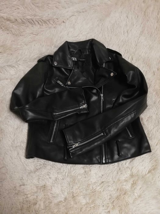 ramoneska Zara L 40 czarna ramoneska Zara biker M 38 L 40