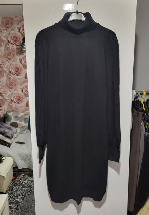 CZARNA sukienka  sweterkowa z golfem xl Bodyflirt