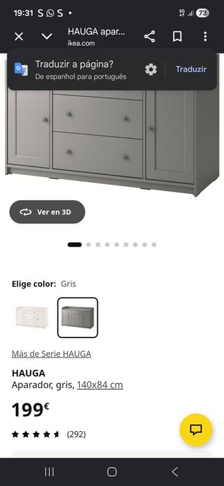 Aparador HAUGA ikea Gris