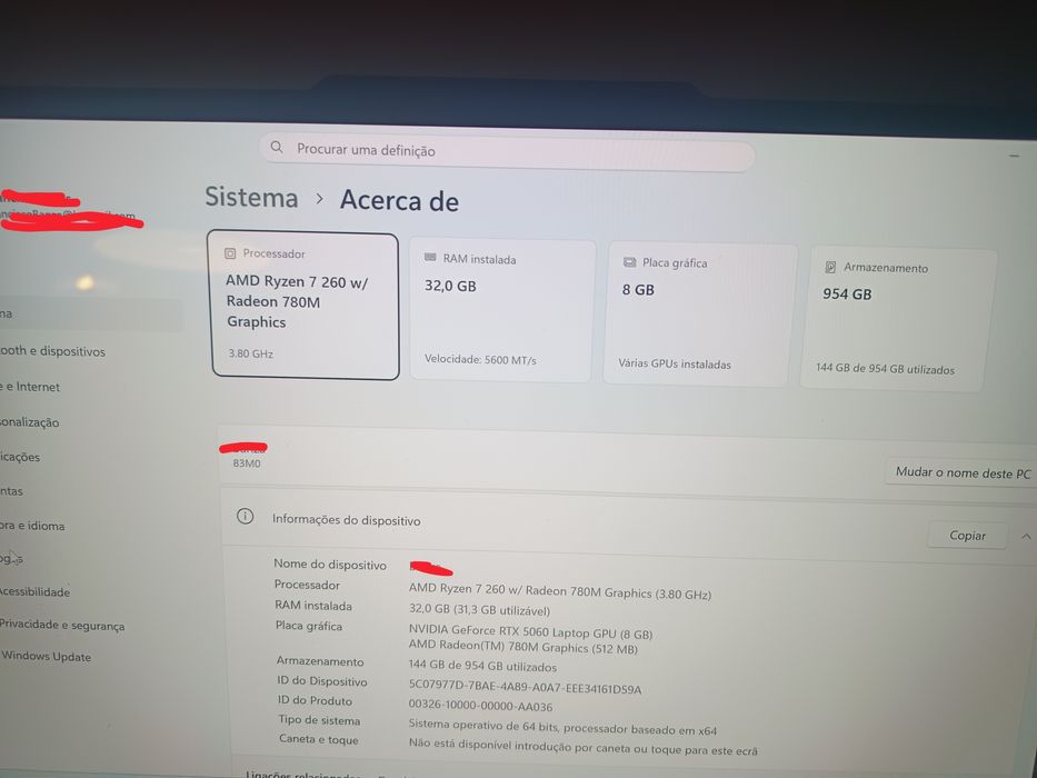 Portátil Lenovo Legion 5 15AHP10  RTX 5060