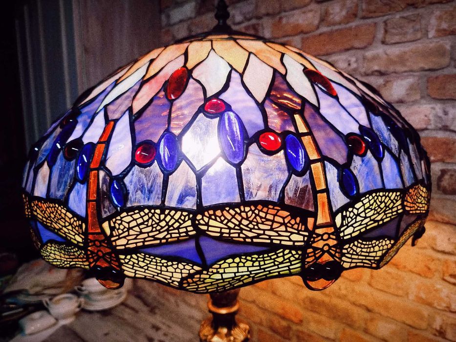 witrażowa lampa Tiffany wys. 86 cm- WAŻKI