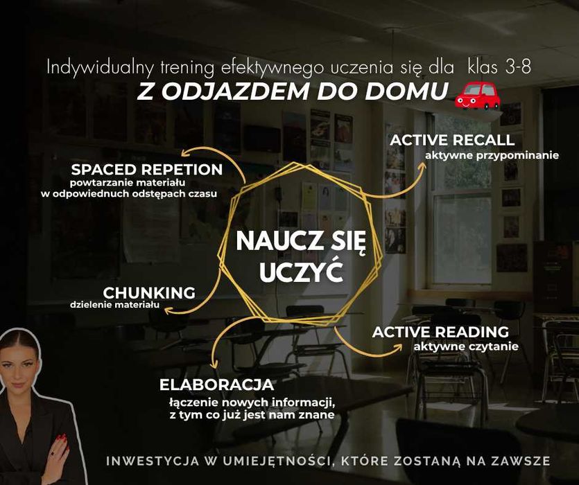NAUCZ SIĘ UCZYĆ czyli indywidualny trening efektywnego uczenia się dla uczniów klas 3-8 z dojazdem