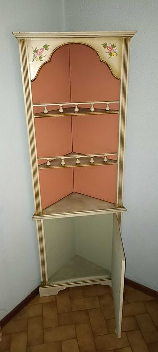 Armário de canto e espelho vintage