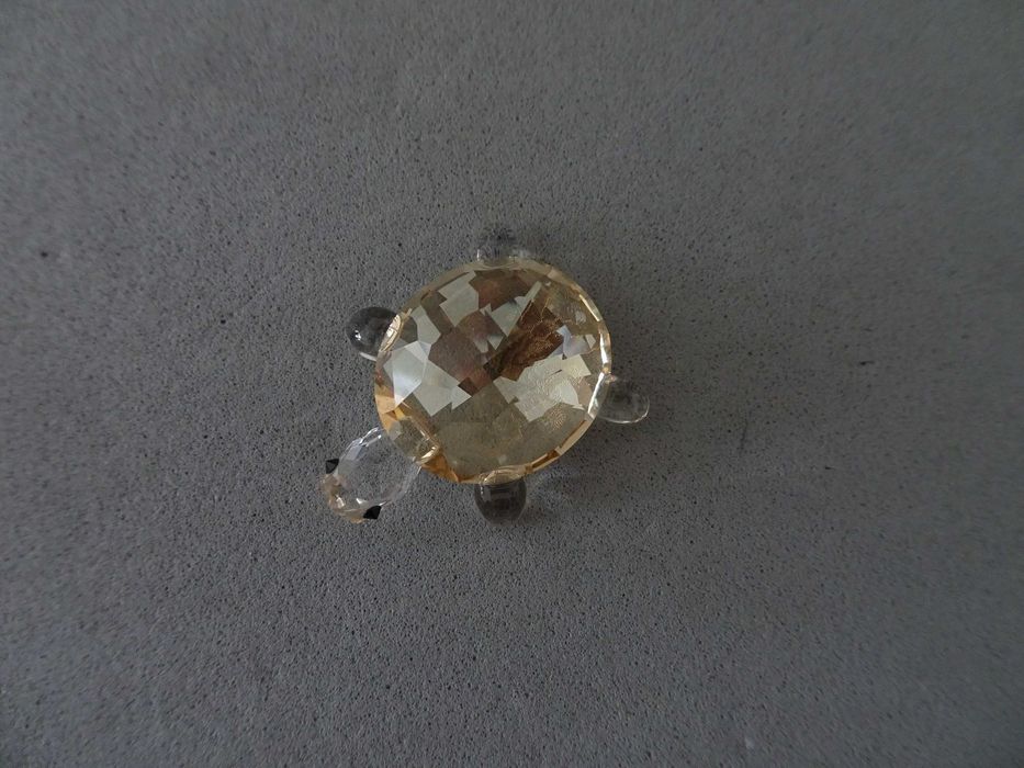 Swarovski Tortoise Baby Figurine, Crystal Golden Teak Turtle Tartaruga