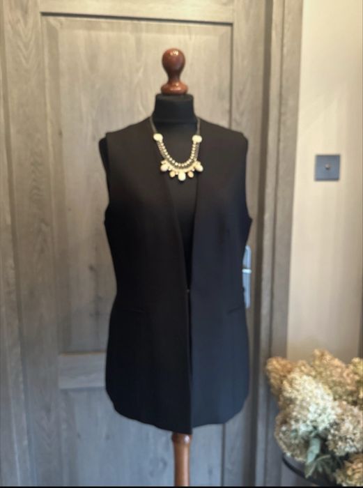 Zara czarna long jamizelka elegancka L 40