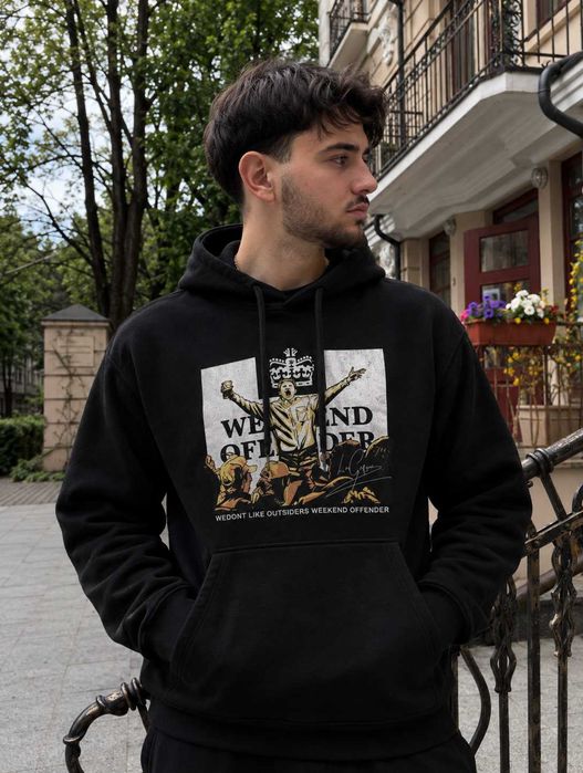 Худи WEEKEND OFFENDER British Casuals — Толстовка Черная Викенд Оффендер — XS S M L XL