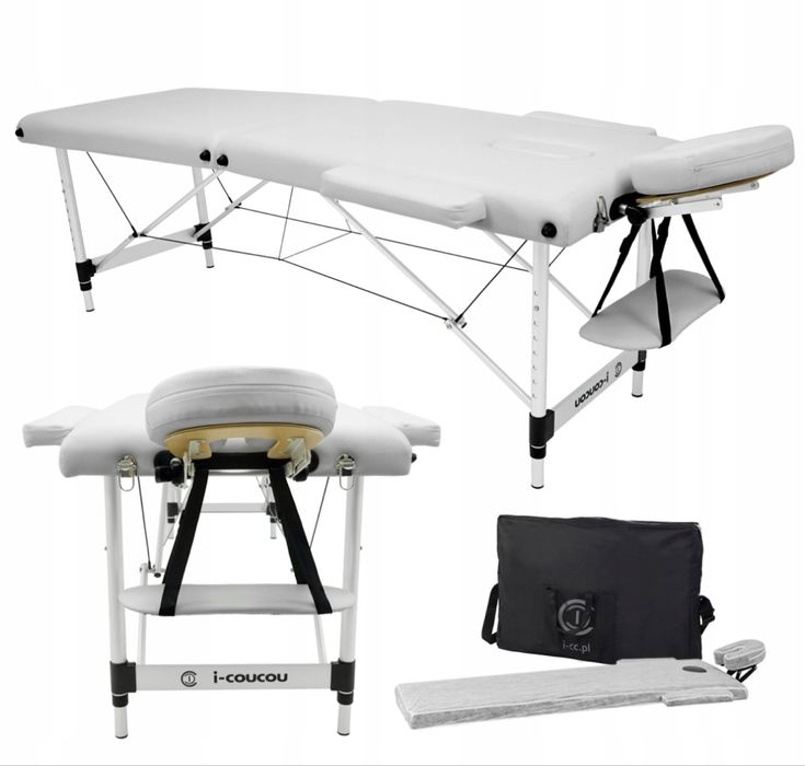 Stół Łóżko Masażu Kosmetyczne Aluminiowy Leżanka Składany 2-Segmentowy