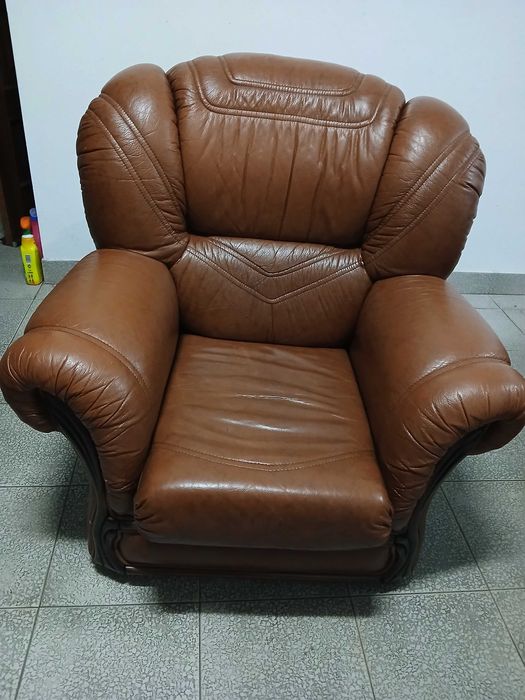 Sofás em pele - castanho