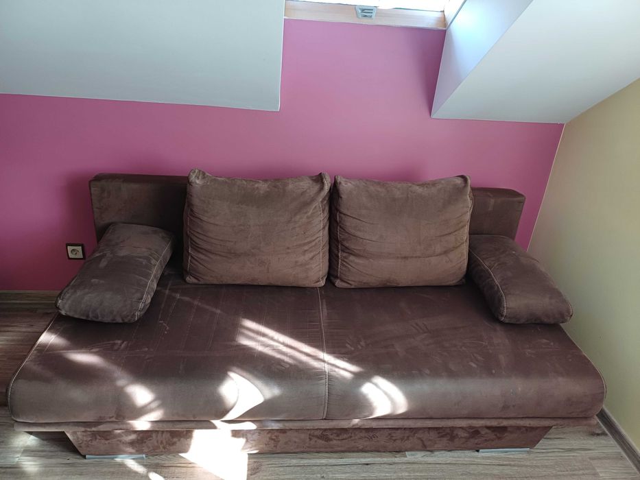Sofa rozkladana brazowa