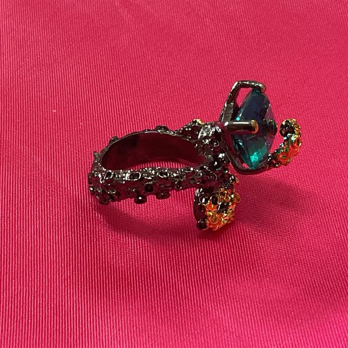 Anel senhora prata 925 banhado a ouro tamanho de 16 m