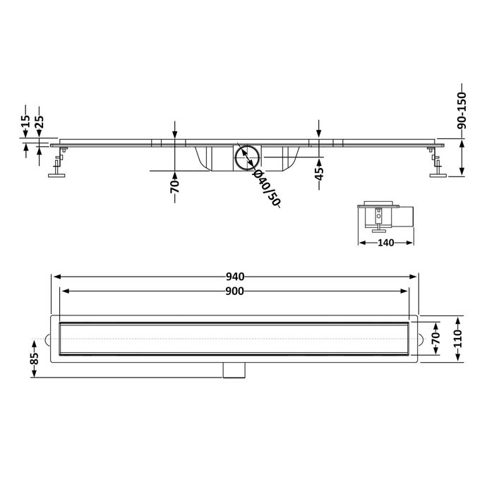 ‼️Чешский трап Qtap Taurus Tile SUS304 с сухим затвором под плитку‼️