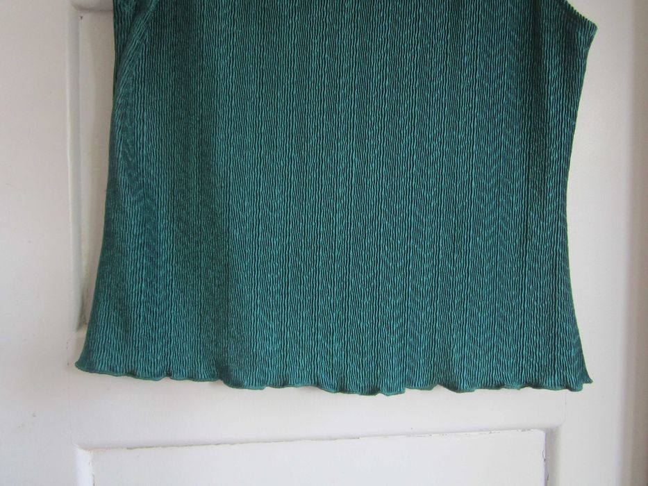 Blusa Verde M canelada e cintada Shein manga à cava