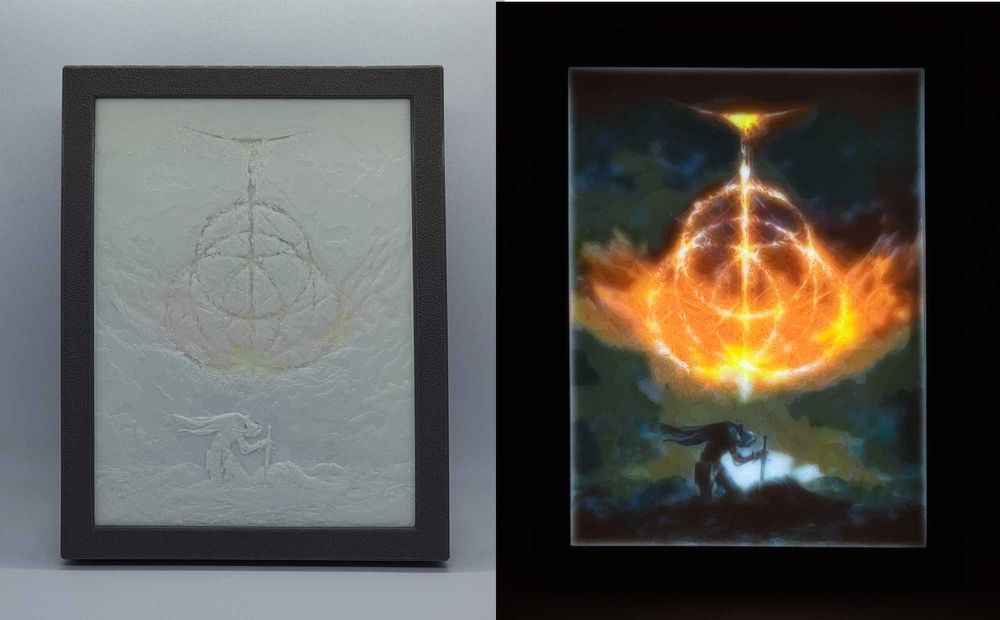 Świecący Kolorowy Litofan z własną grafiką (Druk 3D)