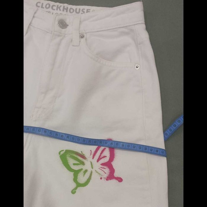 Джинси р.34/XS з гарненьким літнім принтом