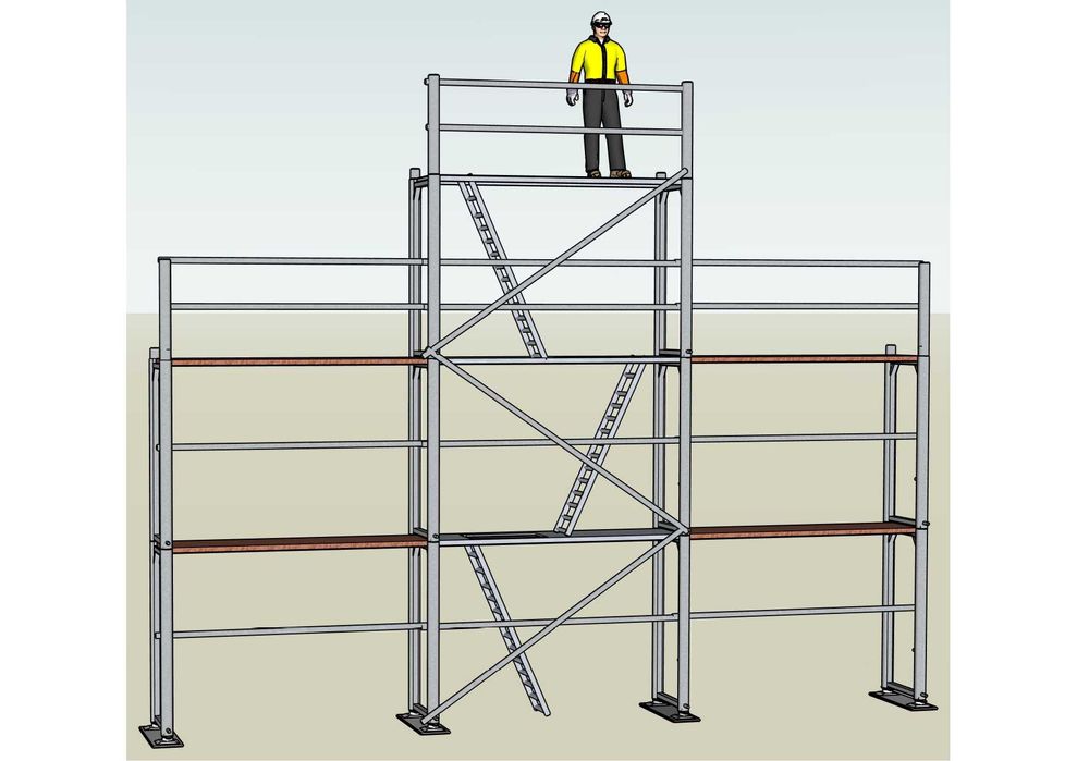 Komplet rusztowania na szczyt 8 m wysokie 9m szerokie typ plettac