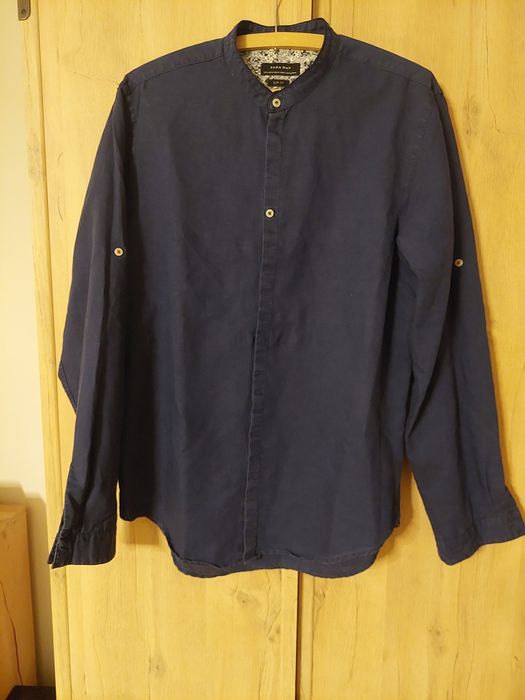 Granatowa koszula. Zara Man. Rozmiar S.. Slim fit.