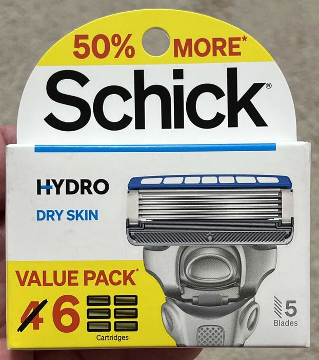 Картриджи 6шт Schick Hydro 5 США, Barbasol 6 лезвия, лосьон
