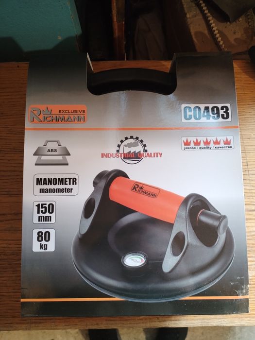 Вакуумна присоска з манометром RICHMANN 150 мм до 80 кг