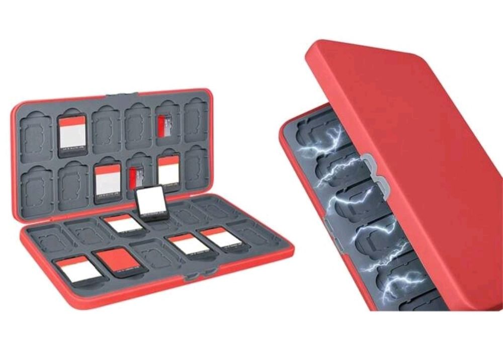 Etui na karty do gier Switch z 24 gniazdami na karty z grami i 24 SDj