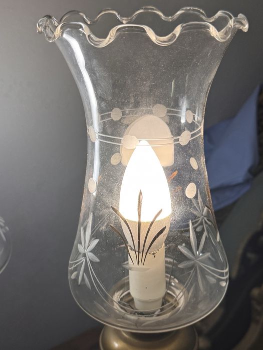 Vintage par candeeiros mesa latao dourado