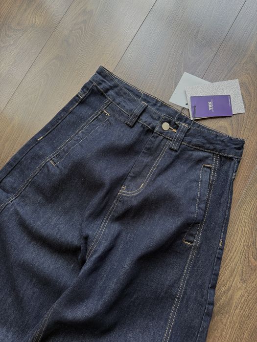 Широкі Джинси Raw Denim Jaded London Штани Джинсові Baggy Темно Сині Wide Leg Skater Y2K SK8 Racer Беггі Баггі Широкого крою Bootcut Буткат