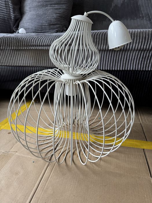 Duża Lampa druciana biała