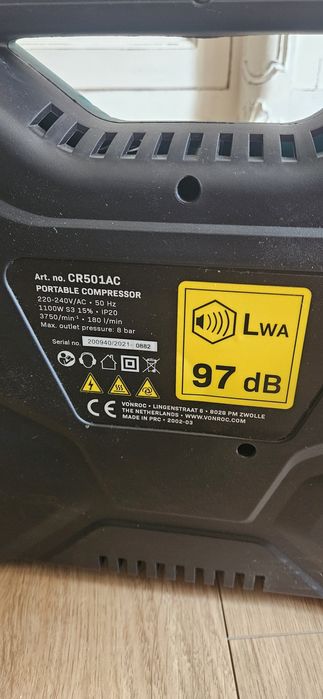 Kompresor przenośny Vonroc cr501ac