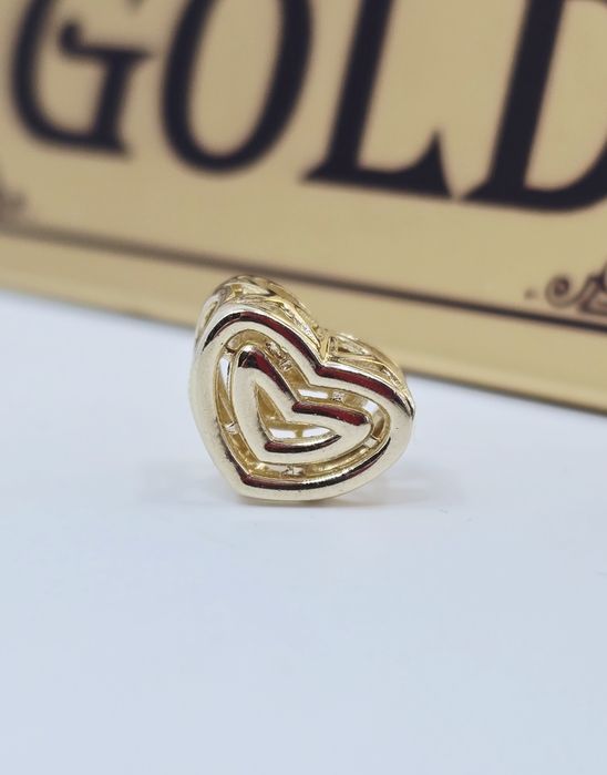 Złoty charms serce próba 585 14k