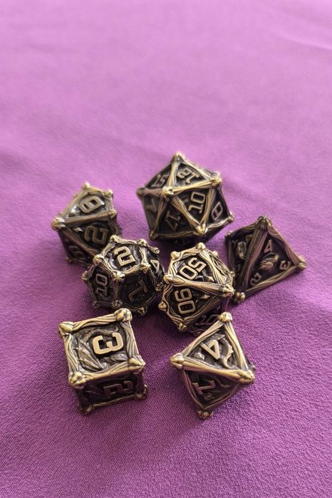 Metalowy zestaw kości RPG Dungeons & Dragons D&D fantasy