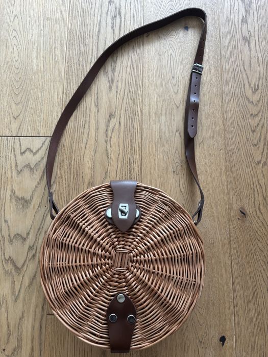 Nowa Torebka wiklinoowa pleciona z długim paskiem