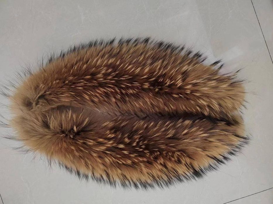 Piękne naturalne kołnierze z futra jenota do płaszcza kurtki ramoneski
