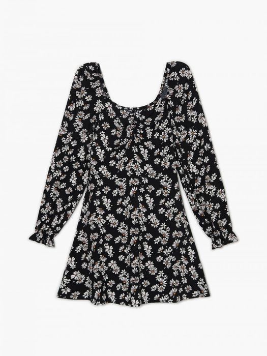 Czarna Sukienka w Stokrotki XL Cropp