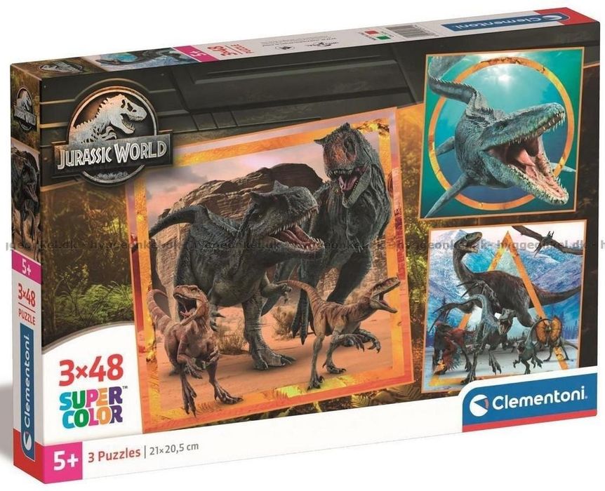 Puzzle 3 X 48 Super Kolor Jurassic World 25314. Nowy Produkt