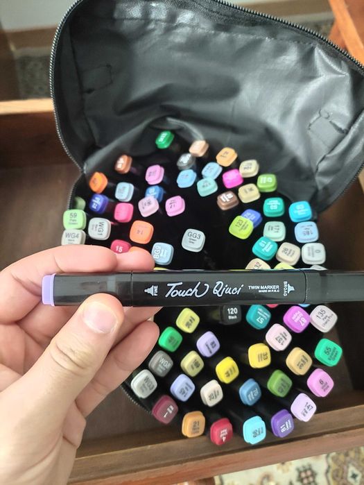 80 Marcadores Touch Qiuci Dupla Ponta – Para Artistas e Criativos