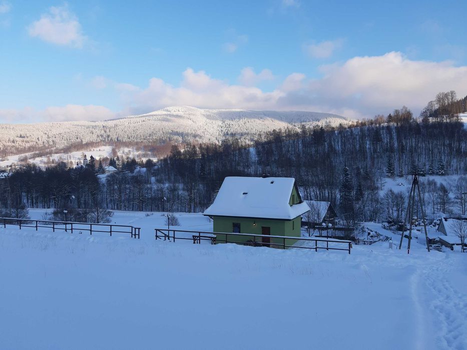 Domek w górach, widok, kominek, ognisko- Kamienica, Śnieżnik,