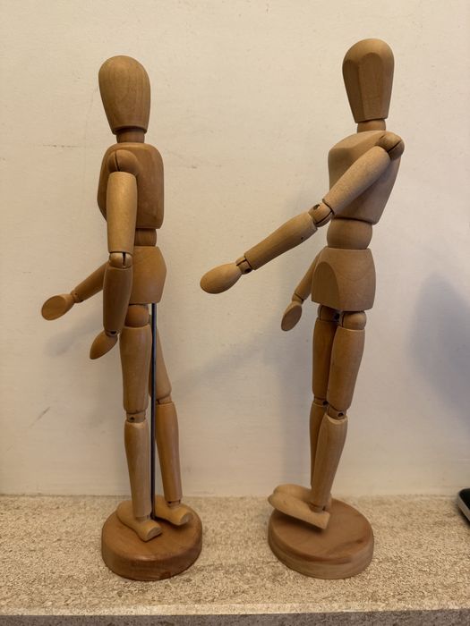 2 Manequins de Madeira Articulados para Desenho