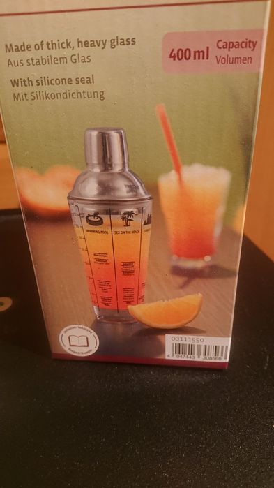 Szejker szklany do odżywek, białka, drinków
