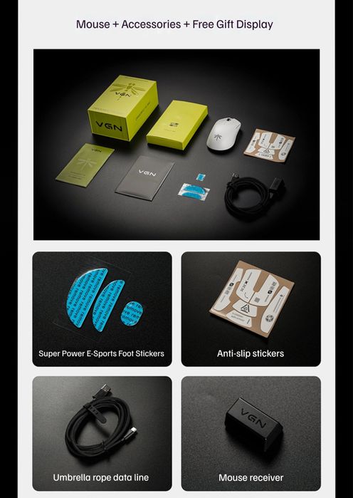 Беспроводная игровая мышь Vgn Dragonfly Y2 Pro pixart paw3395 8k