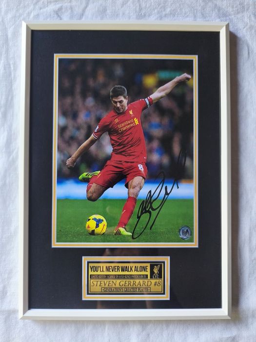 Moldura Liverpool Steven Gerrard com Autógrafo (A4)