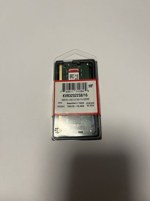 Молуль памяті Kingston 16 GB SO-DIMM DDR4 3200 MHz (KVR32S22S8/16)