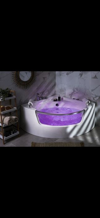 LUKSUSOWA WANNA NAROŻNA SPA 201x150 Hydromasaż LED 20 dysz NOWA