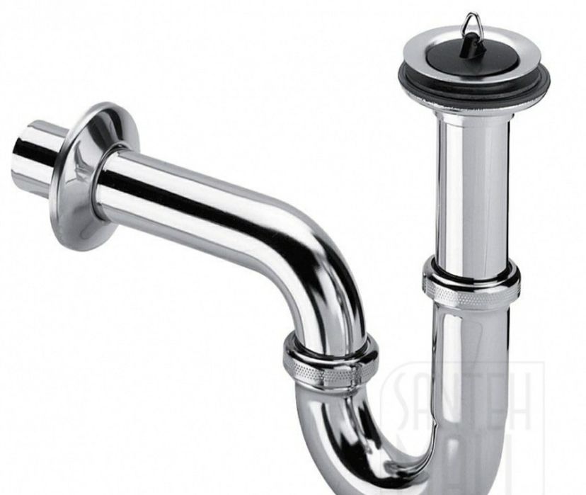 Дизайнерский хромированный сифон