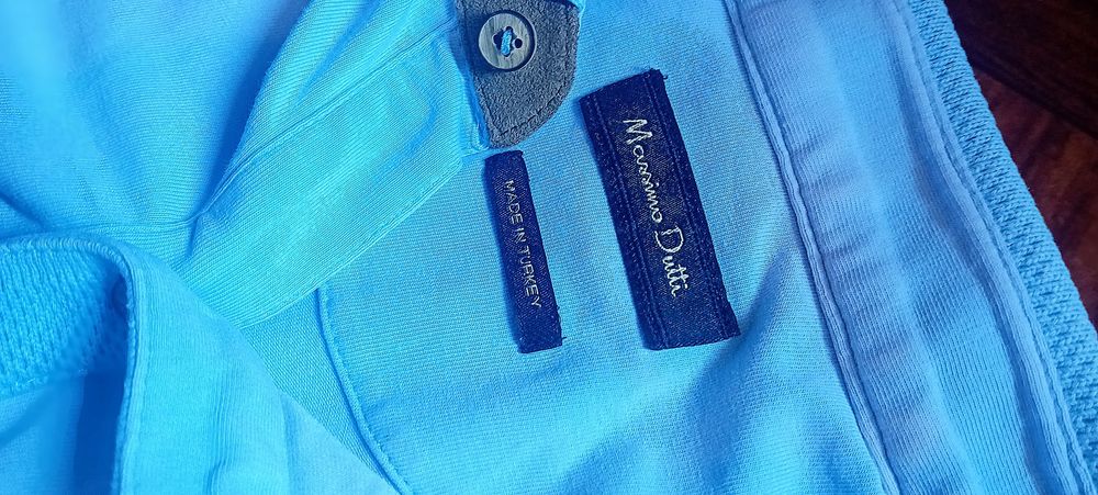Polo Massimo Dutti Homem Manga Curta Azul Original Tamanho L