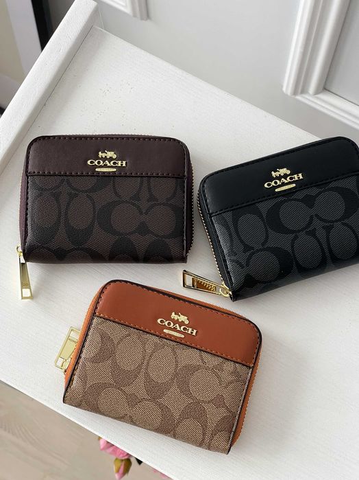 Женский кошелек Coach мини с коробкой Коуч маленький