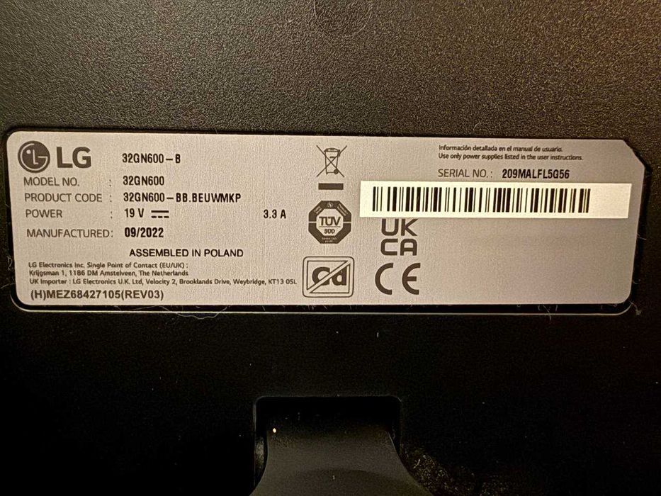 Monitor LG UltraGear 32GN600-B 32" QHD