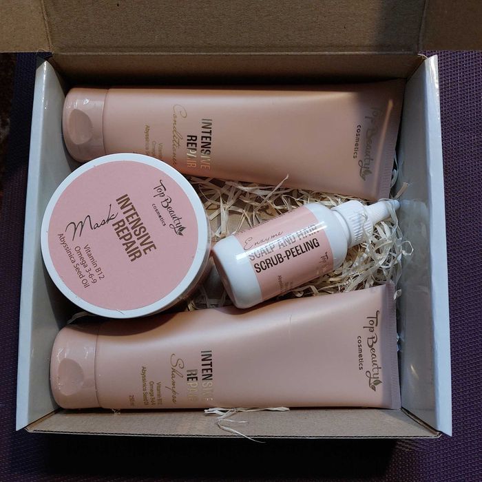 Набор для волос шампунь кондиционер маска пилинг Top Beauty Восстановл