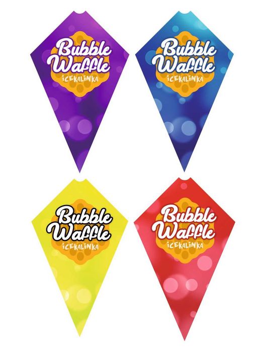 Rożki do gofrów Bubble Waffle – komplet 100szt. niebieskie czerwone